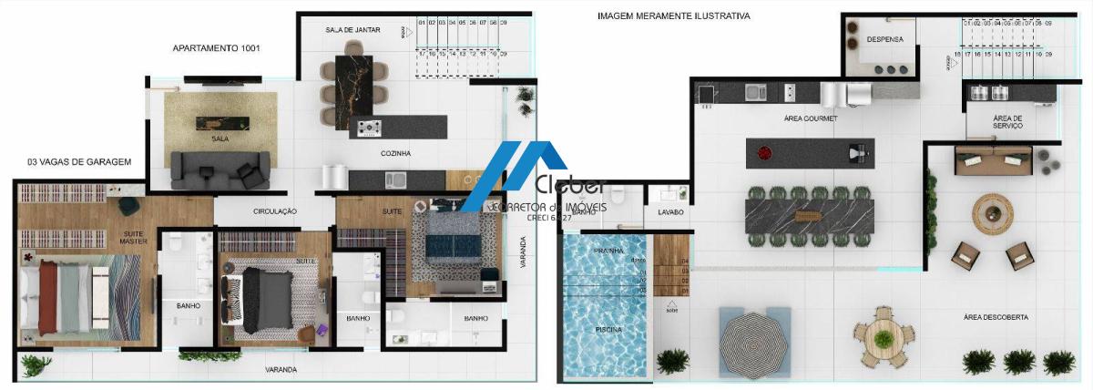 Apartamento de luxo com 3 quartos, à venda em Divinópolis, Sidil Apartamento de luxo com 3 quartos, à venda em Divinópolis, Sidil - CLÉBER IMÓVEIS