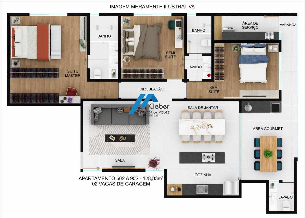 Apartamento de luxo com 3 quartos, à venda em Divinópolis, Sidil Apartamento de luxo com 3 quartos, à venda em Divinópolis, Sidil - CLÉBER IMÓVEIS